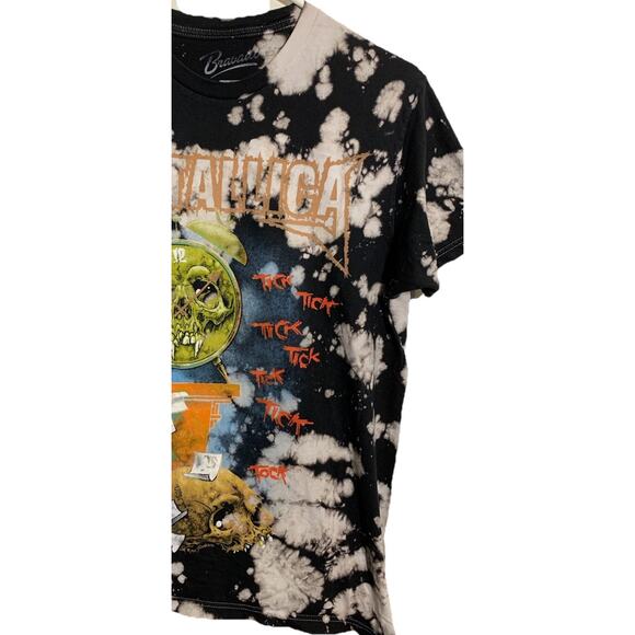 Metallica Sz Med Life is Pain Bravado Death Is Pain Graphic Tee Black Acid Wash - Picture 8 of 8